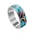 Silver Enamel Floral Motif Bangle Bracelet, image , picture 6