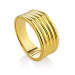 Ribbed Gilded Silver Band Ring The ICONIC, Ring Size: 8 / 18, image 