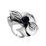 Fabulous  Floral Design Silver Pearl Ring, Ring Size: 6 / 16.5, image 