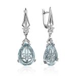 Chic Blue Quartz Drop Earrings, image 