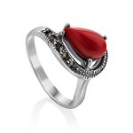 Refined Silver Coral Ring The Lace, Ring Size: 6.5 / 17, image 