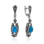 Chic Silver Turquoise Dangle Earrings The Lace, image 