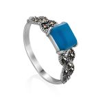 Classy Silver Turquoise Ring The Lace, Ring Size: 6 / 16.5, image 