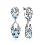 Classy Silver Topaz Drop Earrings, image 