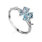 Chic Silver Topaz Floral Design Earrings, image , picture 5
