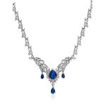 Fabulous Feather Motif Silver Spinel Necklace, image 