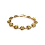 Link Amber Bracelet In Gold Plated Silver The Brunia, image 