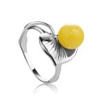 Honey Amber Ring In Sterling Silver The Kalina, Ring Size: 13 / 22, image 