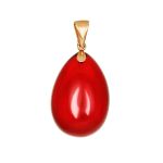 Gold-Plated Amber Drop Pendant The Sangria, image 