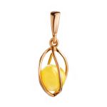 Drop Amber Earrings In Gold-Plated Silver The Algeria, image , picture 6