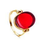 Red Amber Ring In Gold The Sangria, Ring Size: 8 / 18, image 