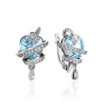 Curvaceous Silver Topaz Earrings, image 