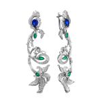 Orchid Design Silver Spinel Chrysoprase Earrings, image 