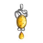 Bright Lemon Amber Pendant In Sterling Silver The Fairy, image 