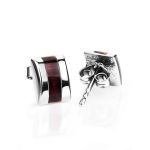 Amber Stud Earrings In Sterling Silver The London, image 