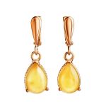 Gold-Plated Earrings With Honey Amber The Twinkle, image 