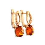 Amber Earrings In Gold-Plated Silver With Champagne Crystals The Raphael, image 