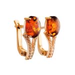 Amber Ring In Gold-Plated Silver With Crystals The Raphael, Ring Size: 5 / 15.5, image , picture 6