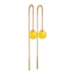 Amber Threader Earrings In Gold-Plated Silver The Jupiter, image 