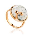 Classy Gilded Silver Opal Ring, Ring Size: 6.5 / 17, image 