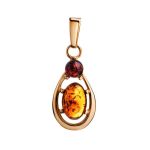 Cognac Amber Earrings In Gold-Plated Silver The Prussia, image , picture 8