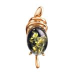 Green Amber Pendant In Gold-Plated Silver The Sigma, image 