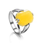 Faceted Amber Ring In Sterling Silver The Jazz, Ring Size: 11.5 / 21, image 