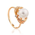 Chic Gold Pearl Ring, Ring Size: 7 / 17.5, image 
