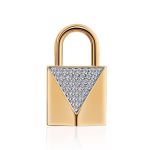Padlock Design Gold Crystal Transformable Earrings The Roxy, image , picture 5
