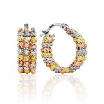 Multicolor Gilded Silver Hoop Earrings The Sparkling, image 