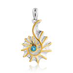 Shell Motif Silver Topaz Pendant, image 