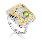 Fabulous Gilded Silver Chrysolite Ring, Ring Size: 9 / 19, image 