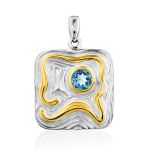 Abstract Design Silver Topaz Pendant, image 