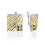 Bold Square Silver Topaz Pendant, image , picture 6