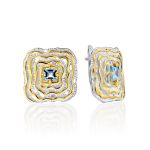 Voluptuous Gilded Silver Topaz Earrings, image 