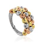 Chic Gilded Silver Beaded Ring The Sparkling, Ring Size: 6.5 / 17, image 