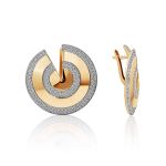 Gorgeous Disc Design Gold Crystal Earrings, image 