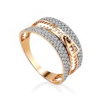 Zip Motif Gold Crystal Ring, Ring Size: 9.5 / 19.5, image 