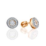 Gold Crystal Statement Stud Earrings, image 