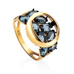 Gorgeous Gold Crystal Ring, Ring Size: 8 / 18, image 