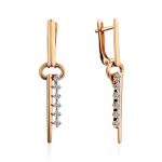 Key Motif Gold Crystal Earrings, image 