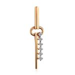 Key Motif Gold Crystal Earrings, image , picture 5