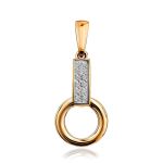 Geometric Design Gold Crystal Statement Pendant, image 