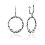 Bold Silver Dangle Hoop Earrings The Sparkling, image 
