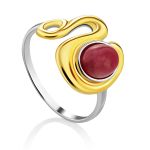 Bright Gilded Silver Rhodonite Pendant, image , picture 6