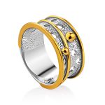 Bicolor Gilded Silver Band Ring, Ring Size: 8.5 / 18.5, image 