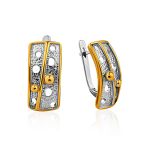 Bicolor Gilded Silver Earrings, image 