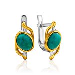 Bright Gilded Silver Amazonite Earrings, image 