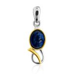 Bicolor Gilded Silver Azurite Earrings, image , picture 5