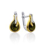 Tulip Motif Gilded Silver Serpentine Earrings, image 